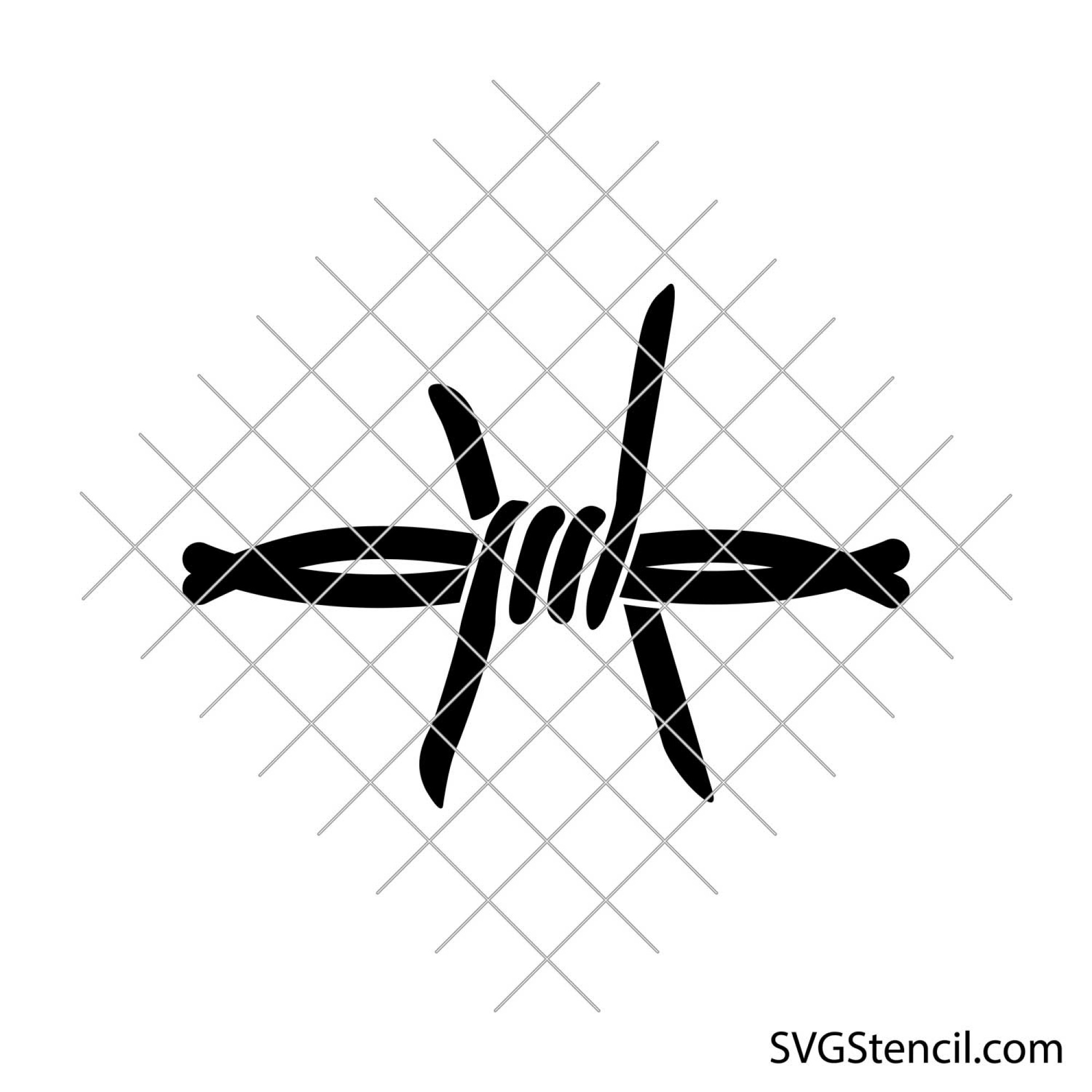 Barb wire svg | Hand drawing svg | Fence svg design - SVGStencil