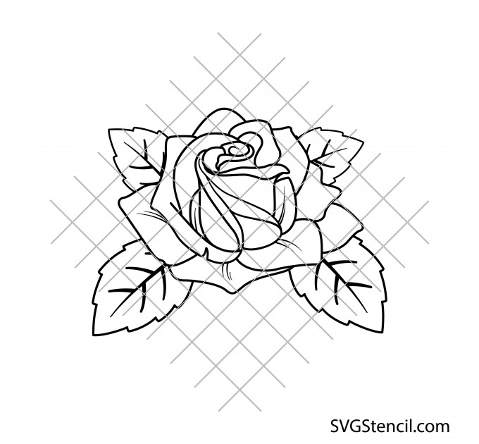 Layered rose svg | Rose outline svg