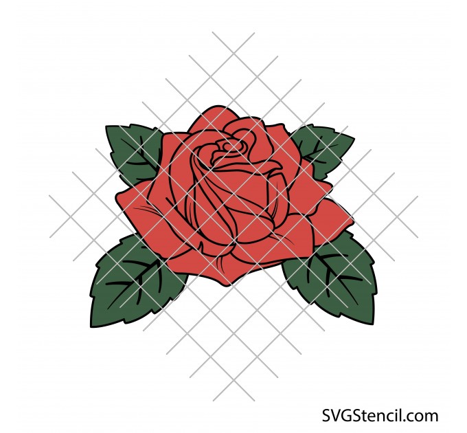 Layered rose svg | Rose outline svg