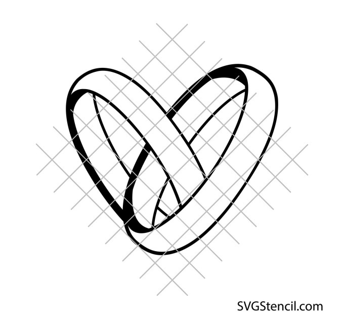 Intertwined wedding rings svg | Wedding bands svg