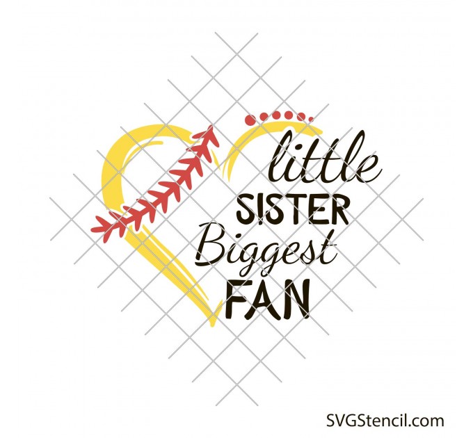 Little sister biggest fan svg | Baseball shirt svg