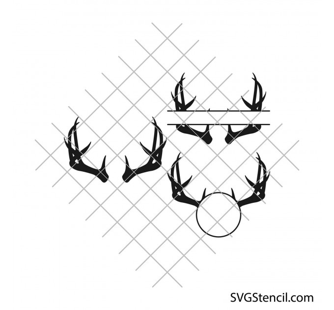 Reindeer antlers svg | Deer antler monogram svg