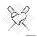 Crossed baseball bats svg | Baseball monogram svg