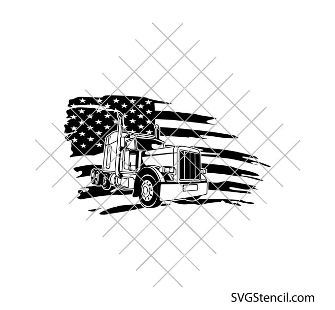 American truck svg | Trucker life svg