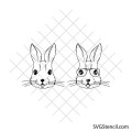 Bunny face with glasses svg