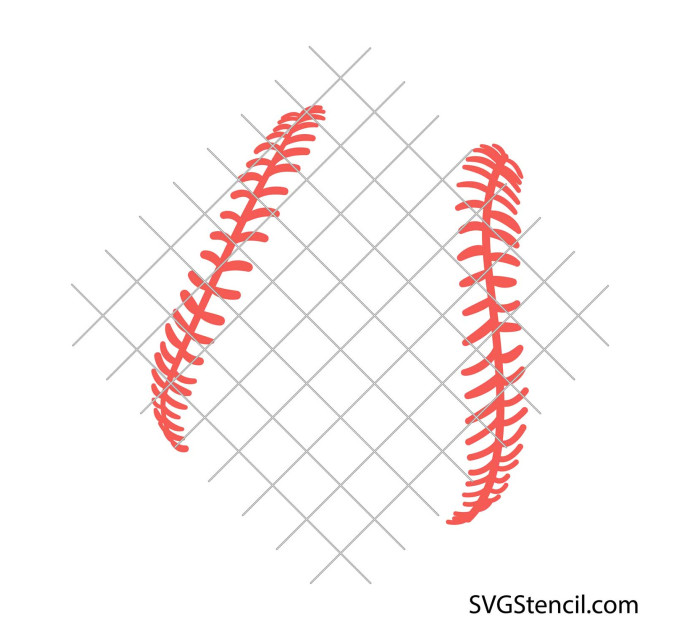 Free baseball laces svg | Curved baseball stitches