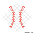 Free baseball laces svg | Curved baseball stitches