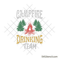 Campfire drinking team svg | Camping quotes svg