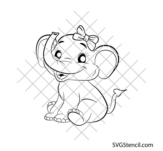 Cute baby elephant svg | Elephant cricut svg